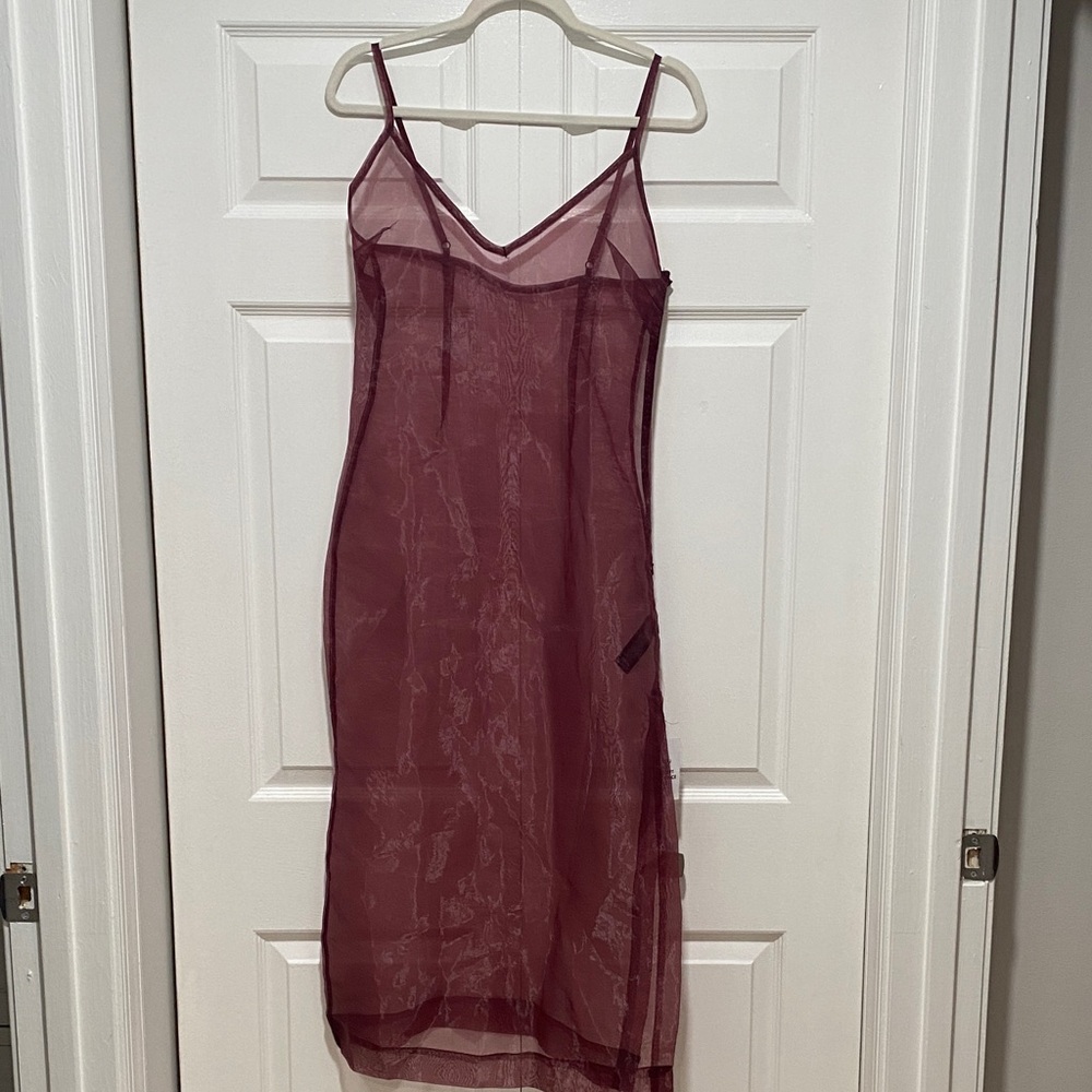 ASOS Sheer Burgundy dress NWT